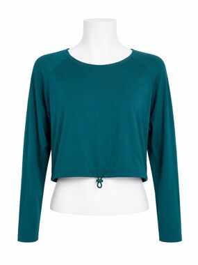Size L Gymshark Women’s Apex Seamless Crop Long Sleeve Top Teal